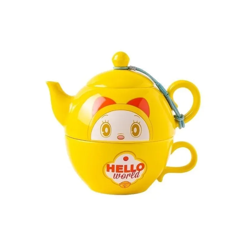 Anime Doraemon Koken Theepot Keramische Enkele Pot Kop met Filter Theeservies Eén Pot Eén Kop Creatieve Prachtige Cartoon Set Cadeau