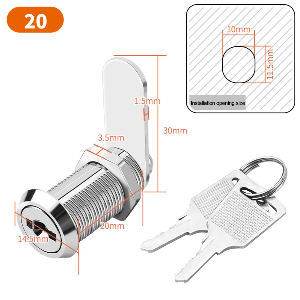 Accessory File Cabinet Lock 16mm Cabinet Lock Enhanced Security Mechanism Long-lasting Performance User-friendly Installation