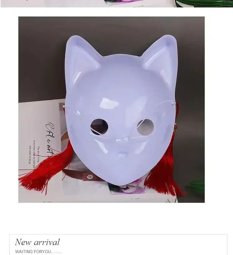 New Japanese Anime Demon Slayer Mask Cosplay Thicken Plastic Masks Halloween Party Costume Props Fox Mask