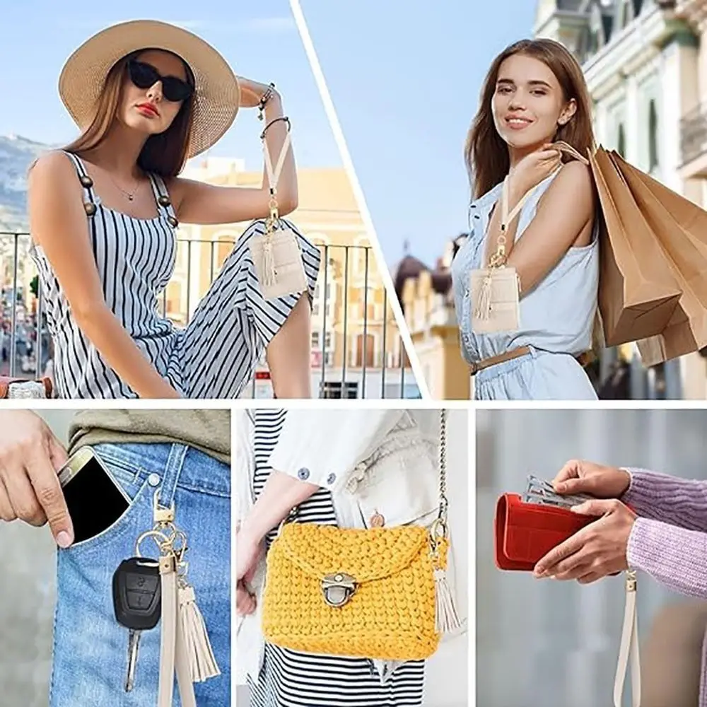 

Fashion Ultra-thin Wristlet Wallets PU Leather Multi-functional Credit Card Holder Detachable Card Case