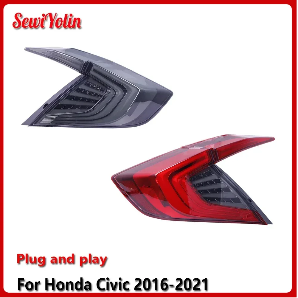 

Car LED Tail Light Assemblies For Honda Civic 2016-2021 Auto Fog DRL Brake Turn Signal Lamp Plug and Play