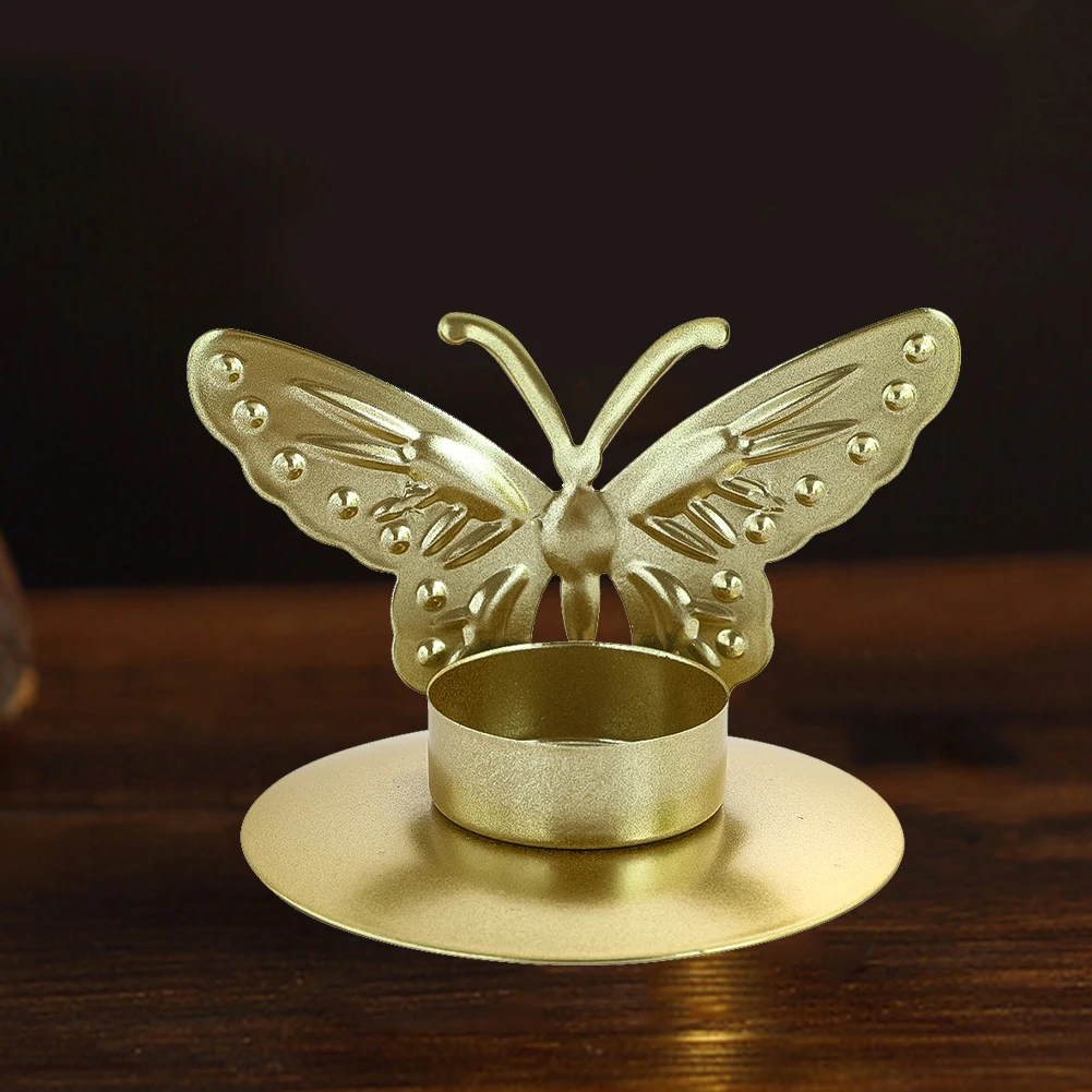 Vintage Simple Iron Art Gold Butterfly Candle Table Crafts Ornament Home Decorations Wedding Centerpieces for Tables Candelabros