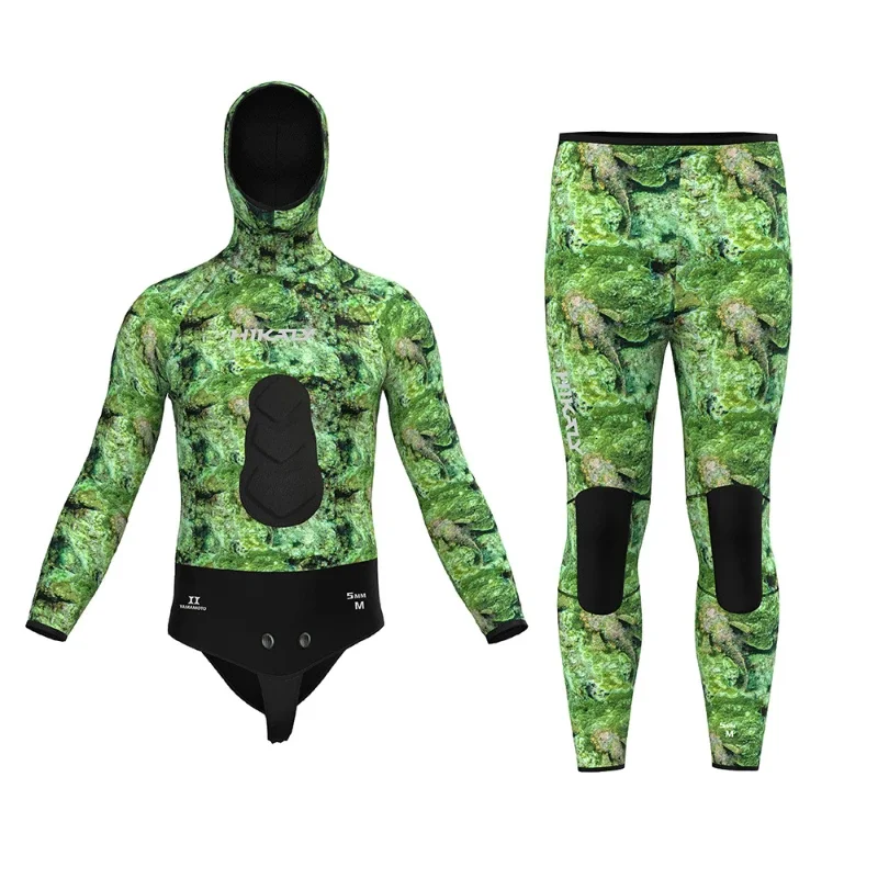 New 5mm YAMAMOTO Diving Suit Men's Semi Dry Deep Diving Camouflage Fish Hunting Suit Split Body Diving Suit