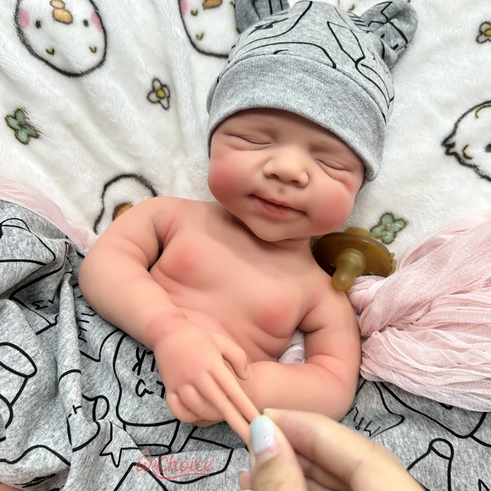 Boca aberta 47cm Pascale corpo inteiro silicone renascido menina/menino com a pele pintada boneca toque suave lavável para o presente de aniversário crianças brinquedo