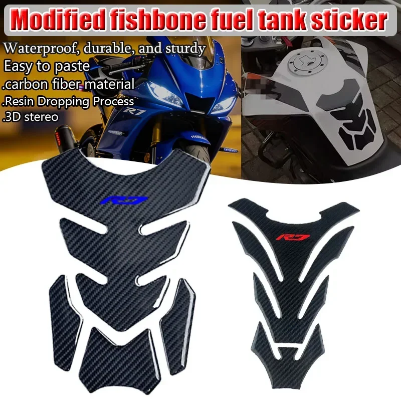 Fit For R7 YZFR7 YZF R7 YZF-R7 2021-2025 3D Carbon-look Motorcycle Tank Pad Protector Decal Stickers Case