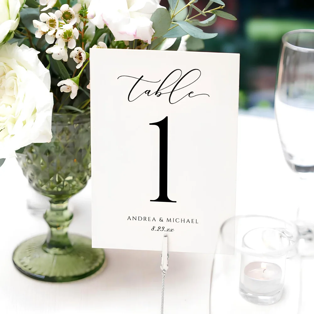 20/40pcs Custom Wedding Table Number, Personalized Table Number Cards for Wedding, Birthday Party Table Number Cards