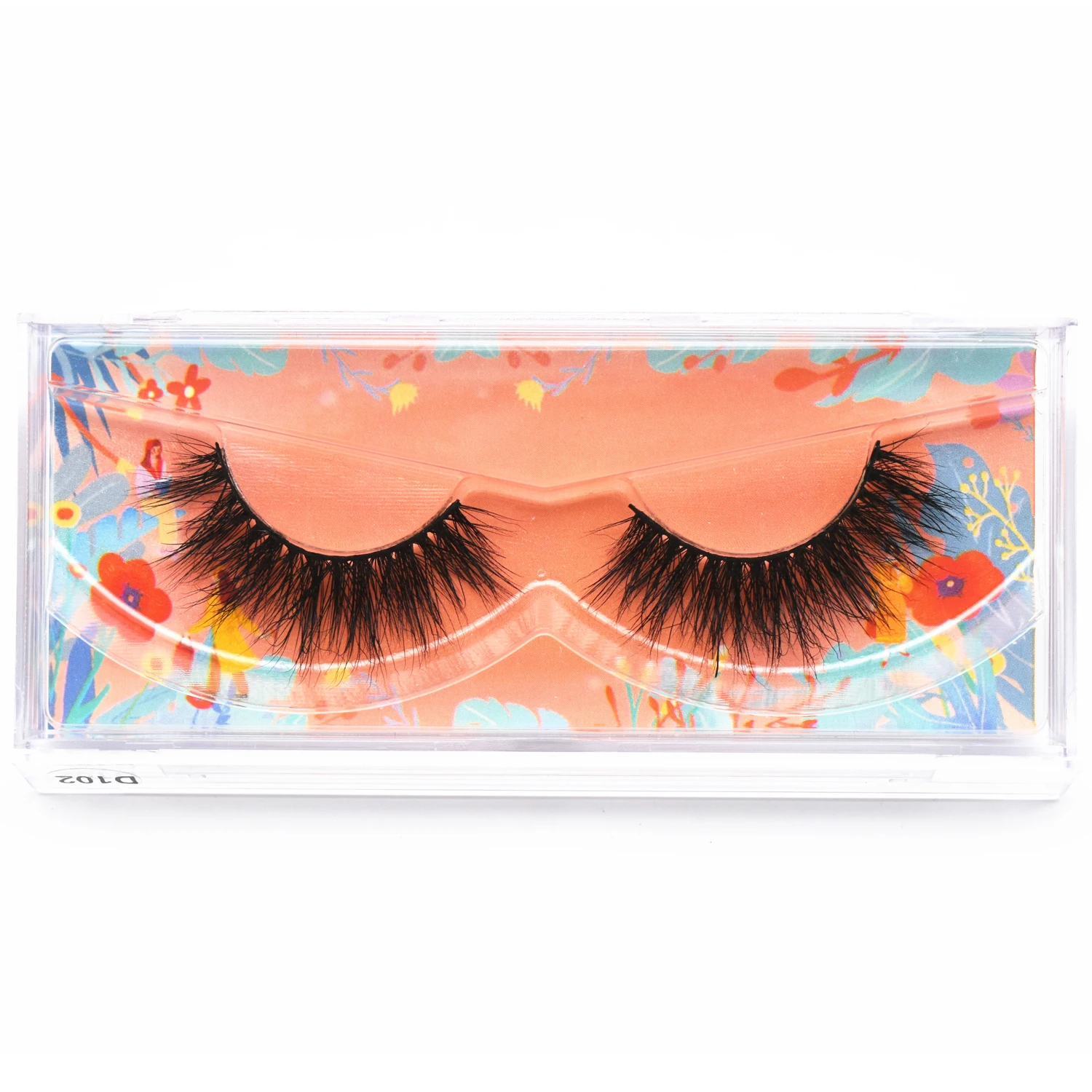 D102 Wispy 3D Mink ธรรมชาติยาว Crisscross ขนตาปลอม Miami Lashes Fluttery 3D Mink Lashes ที่สมบูรณ์แบบสำหรับตุ๊กตารูปลักษณ์