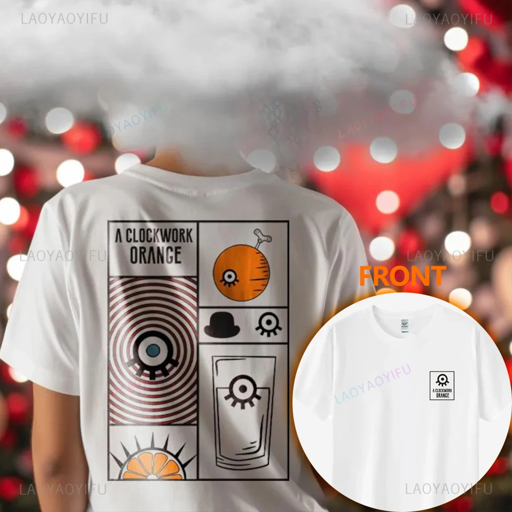 

A Clockwork Orange Vintage Popular Movie T-shirt High Quality Cotton Woman Man Graphic T Shirts Popular Book Geek Cool Tops Tee