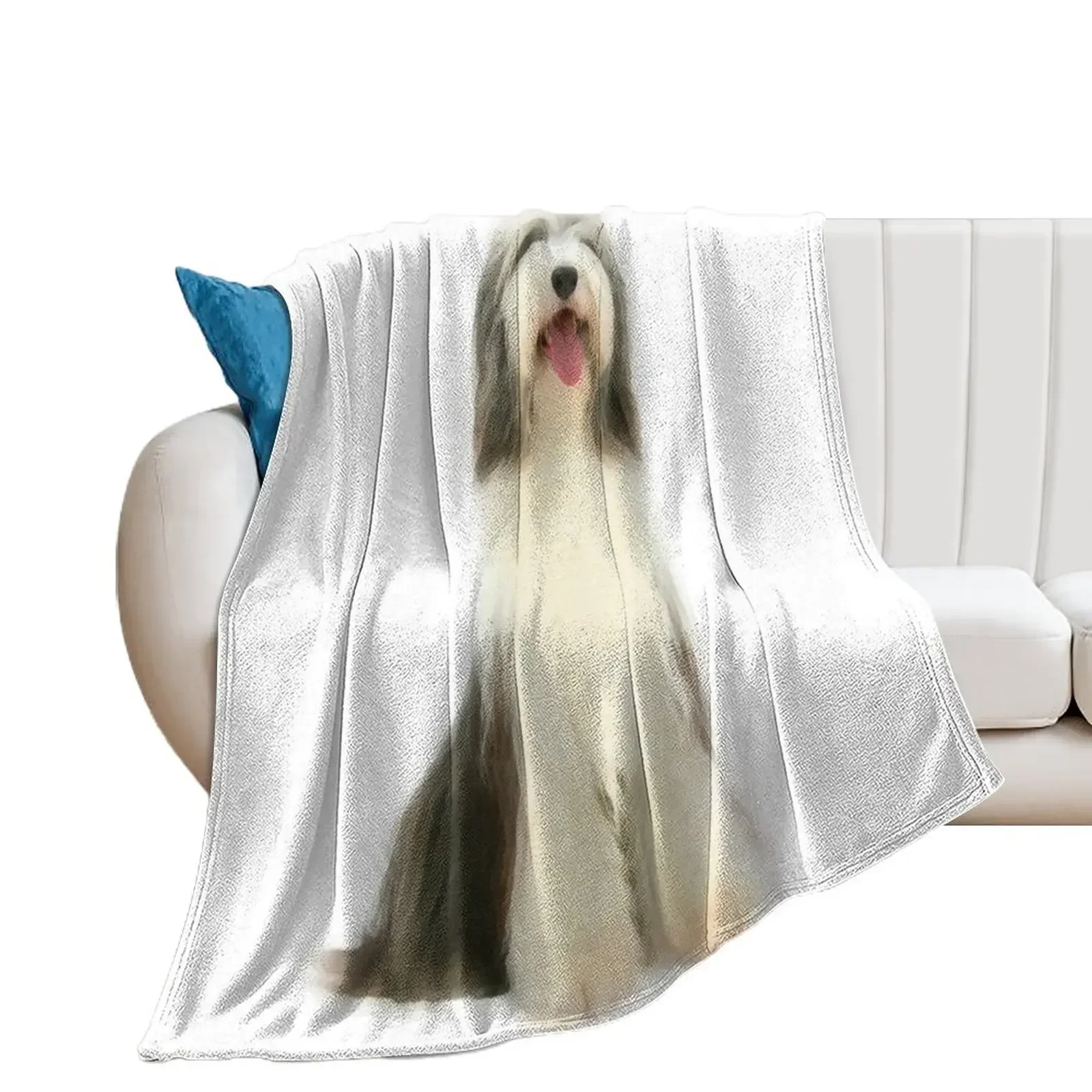 Bearded Collie Dog Throw Blanket Soft Bed linens Plush heavy to sleep Blankets