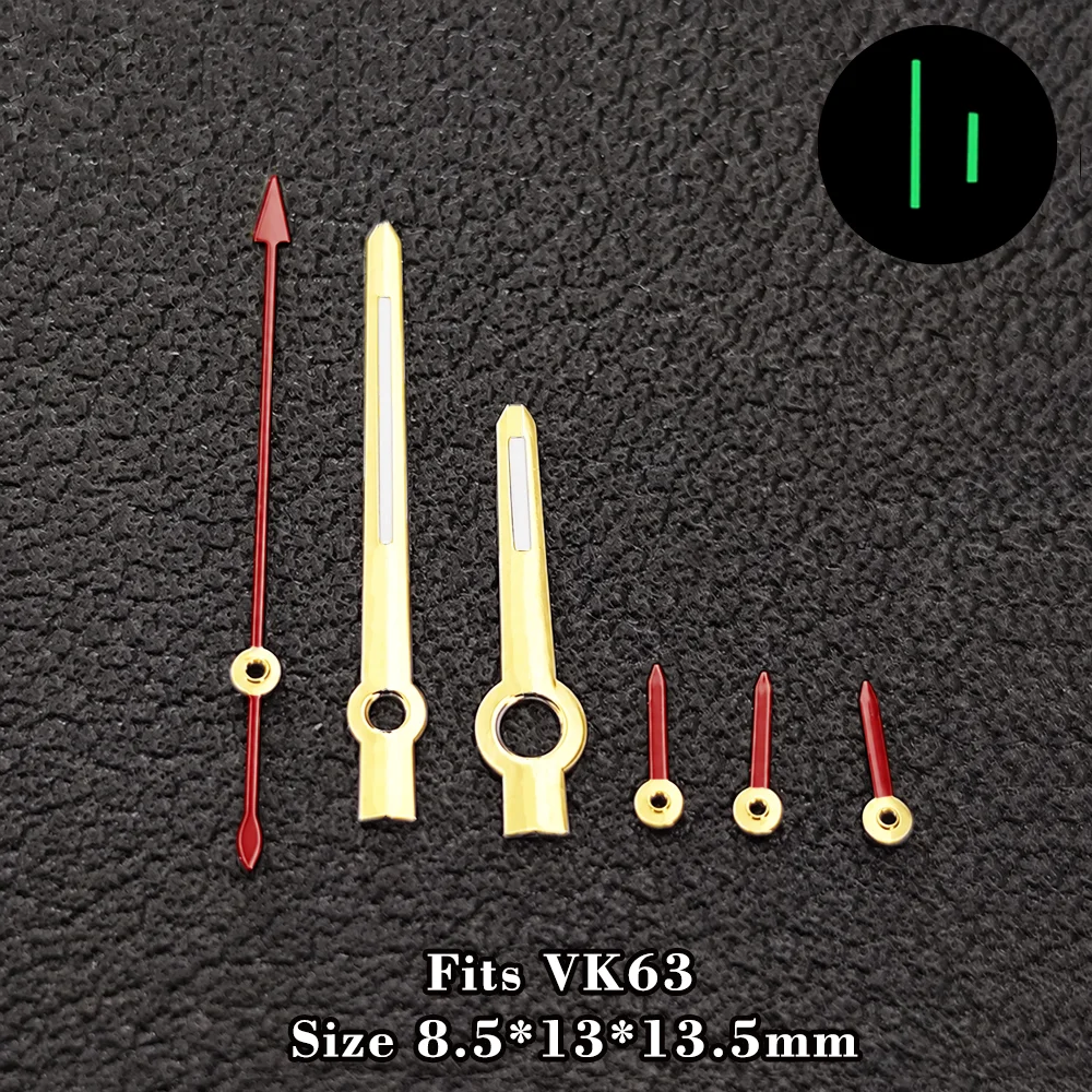 VK63 Zeiger passend für VK63 Uhrwerk, VK63 C3 grün leuchtende Zeiger, Zubehör für VK63 Chronographen-Uhrzeiger, VK63 Zeiger – Detail 7