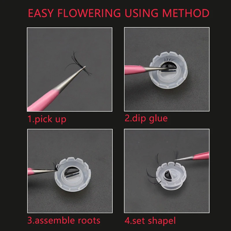 まつげファンサポート,100個/パッケージ,まつげ接着剤ホルダー,メイクアップツール,ボリュームフラワー用