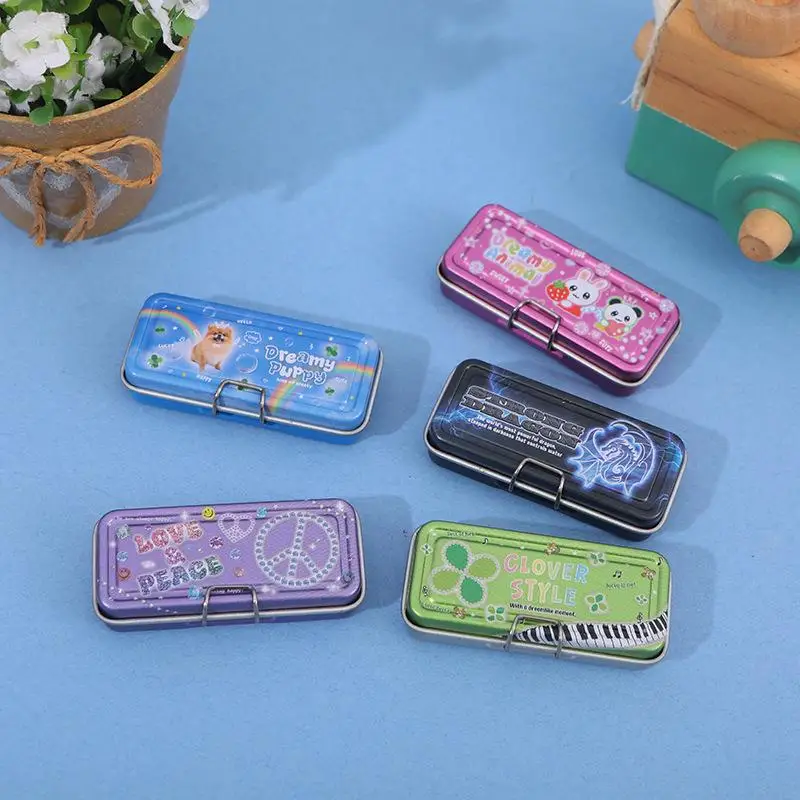 

1 Set Dollhouse Simulated Mini Pencil Box Stationery Ruler Model Study Decoration School Accessory
