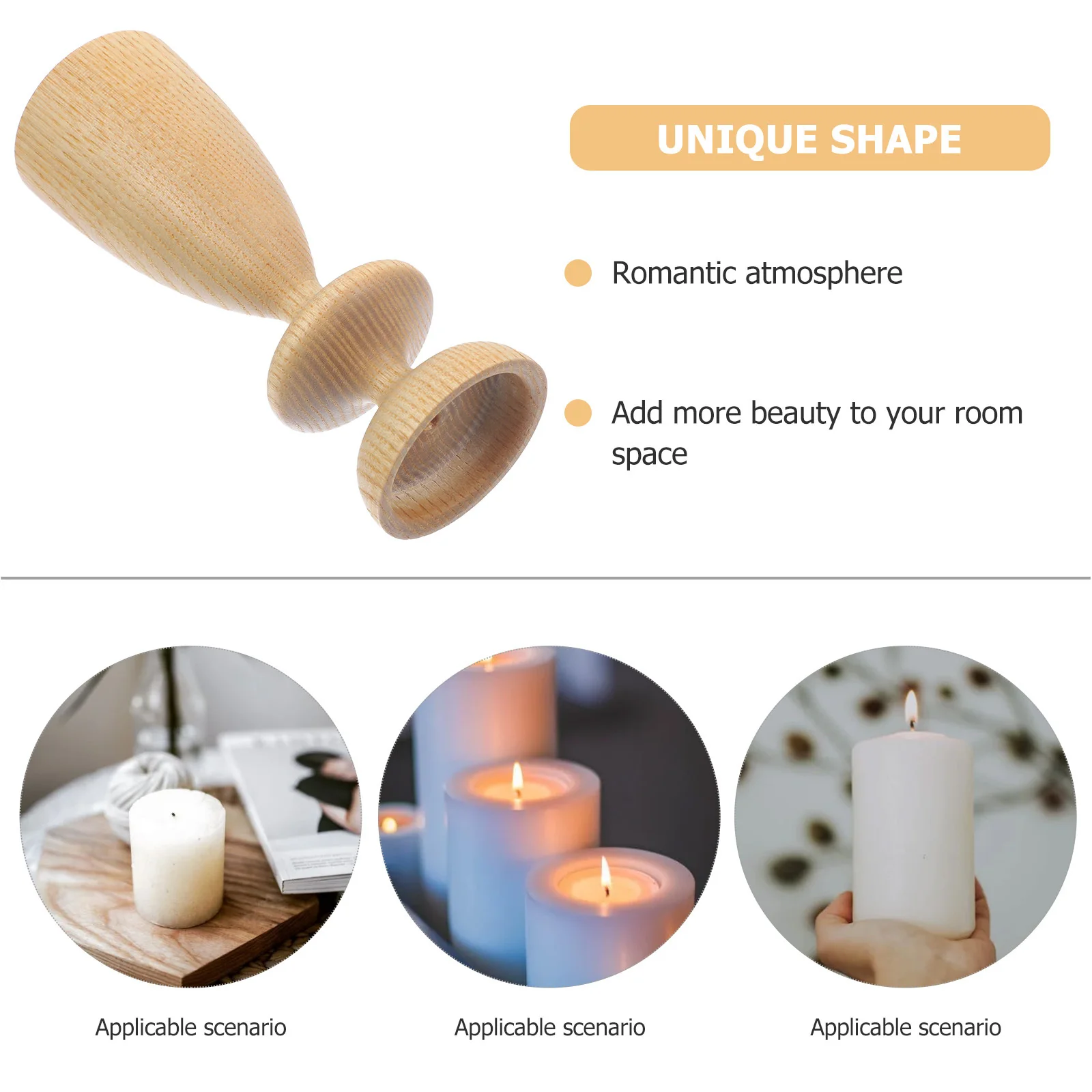 

Wood Holder Vintage Table Centerpiece Romantic Atmosphere Decorative Stand for Bedroom Study Living Room Kitchen