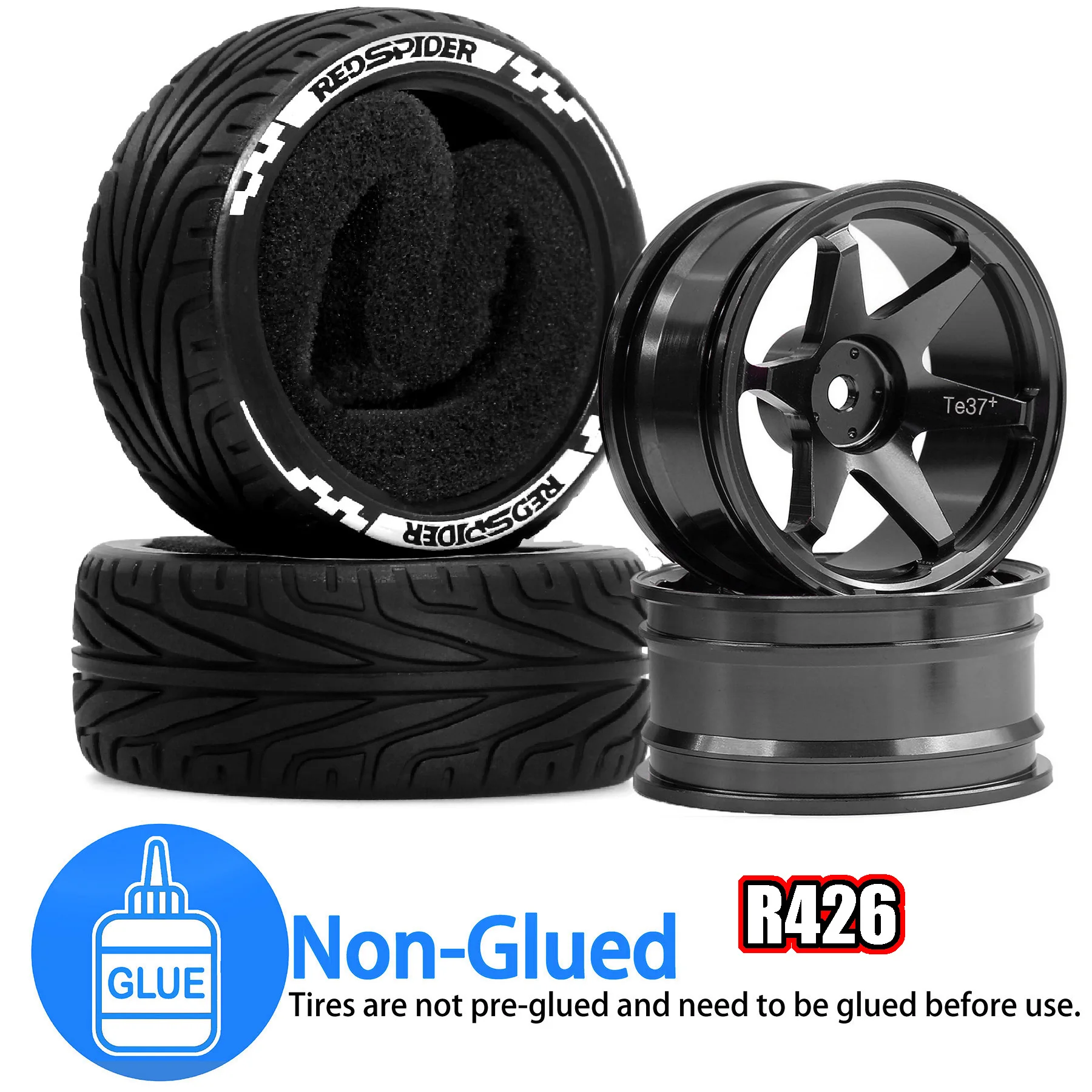 1/10 RC الانجراف الإطارات مجموعة 4 قطعة مجمع الصلب بريق الإطارات على الطريق عجلات ل Traxxas D4 HSP HPI ساكورا TT01 تاميا #5