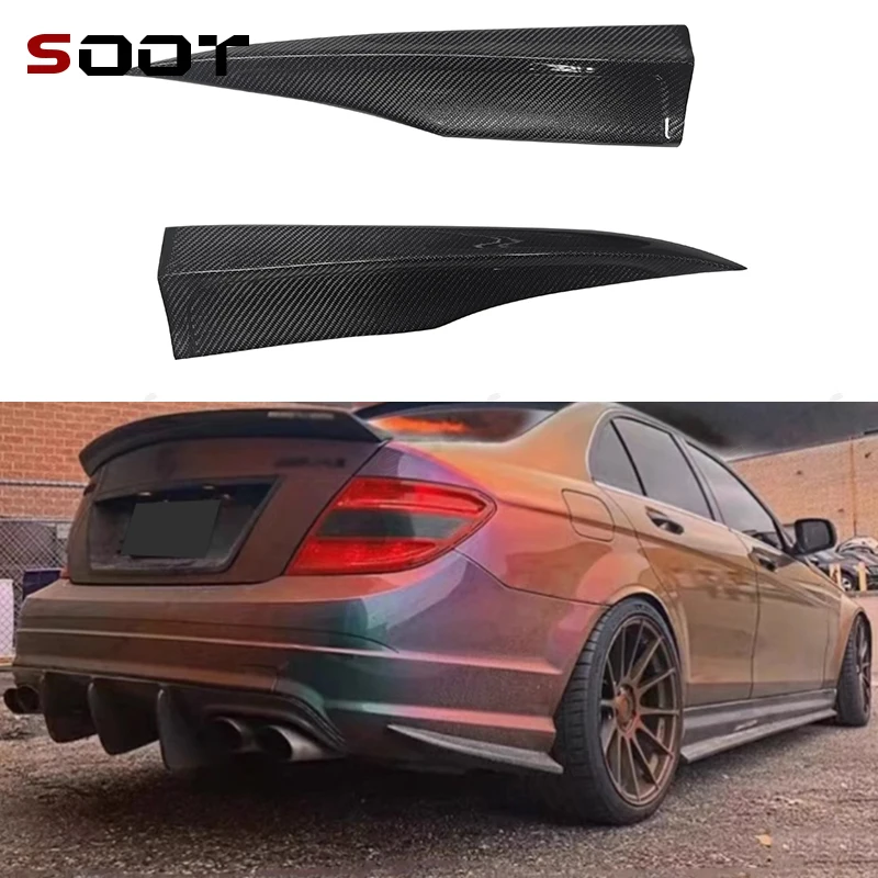 

For the Mercedes C-Class W204 C63 carbon fiber rear bumper splitter side spoiler package Angle 2007-2014 Auto Parts