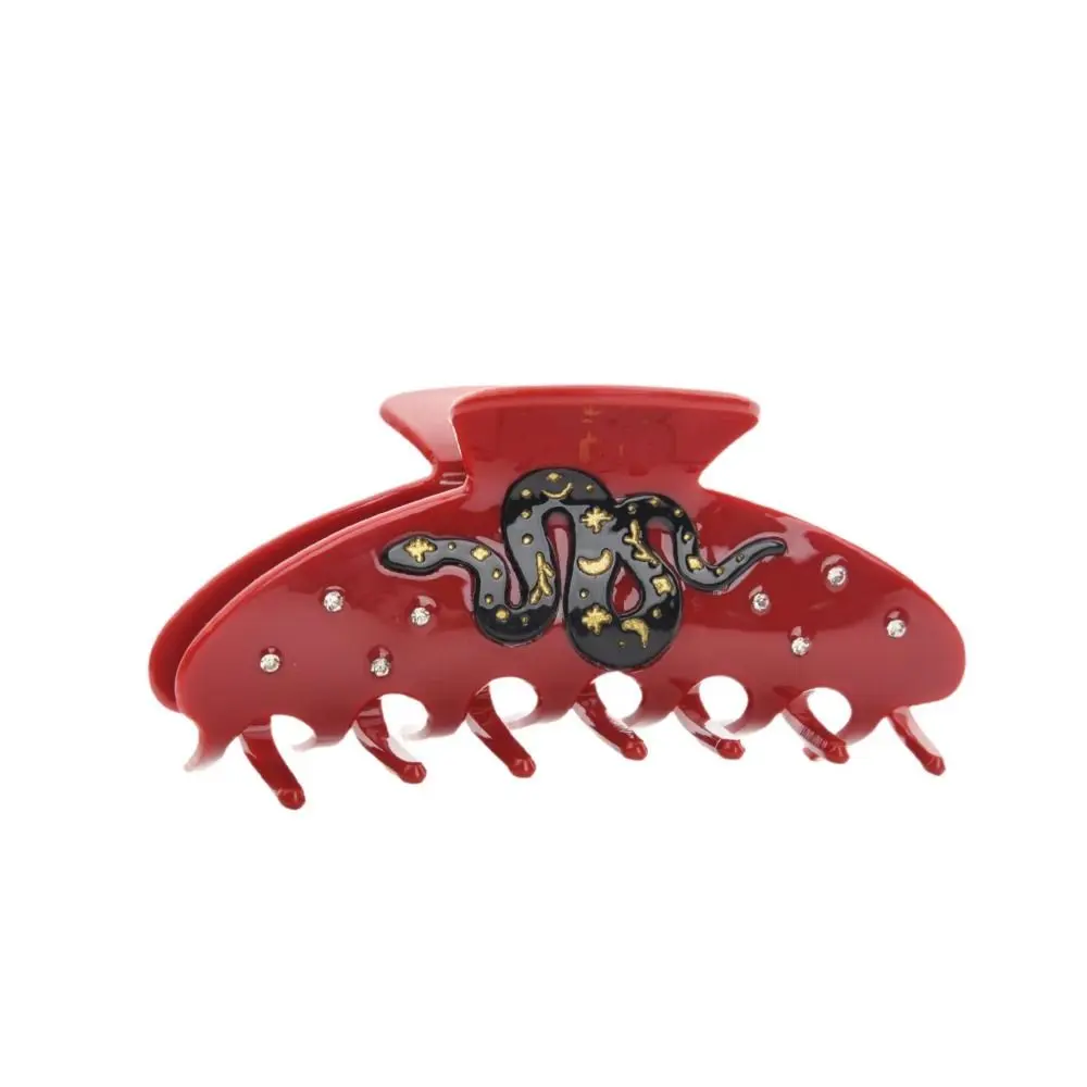 女性のための創造的なスネークヘアクリップ,大きなバレッタ,アセテートラインストーンヘアクリップ,韓国スタイル,動物