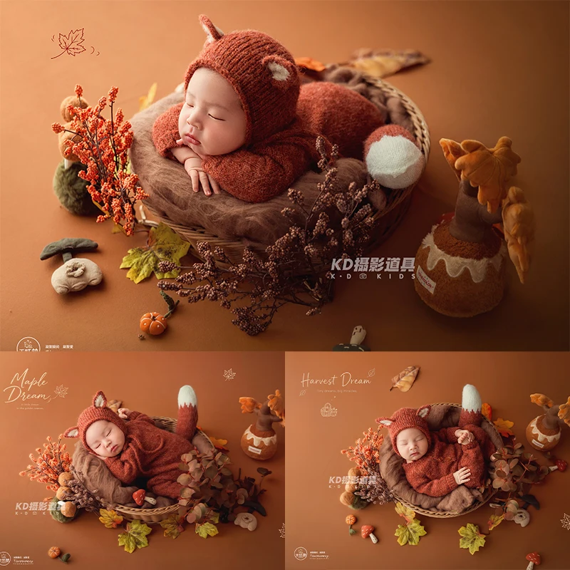 autumn-winter-newborn-photography-costume-cute-fox-knit-romper-with-ear-hat-infant-studio-photoshoot-clothing-photo-props