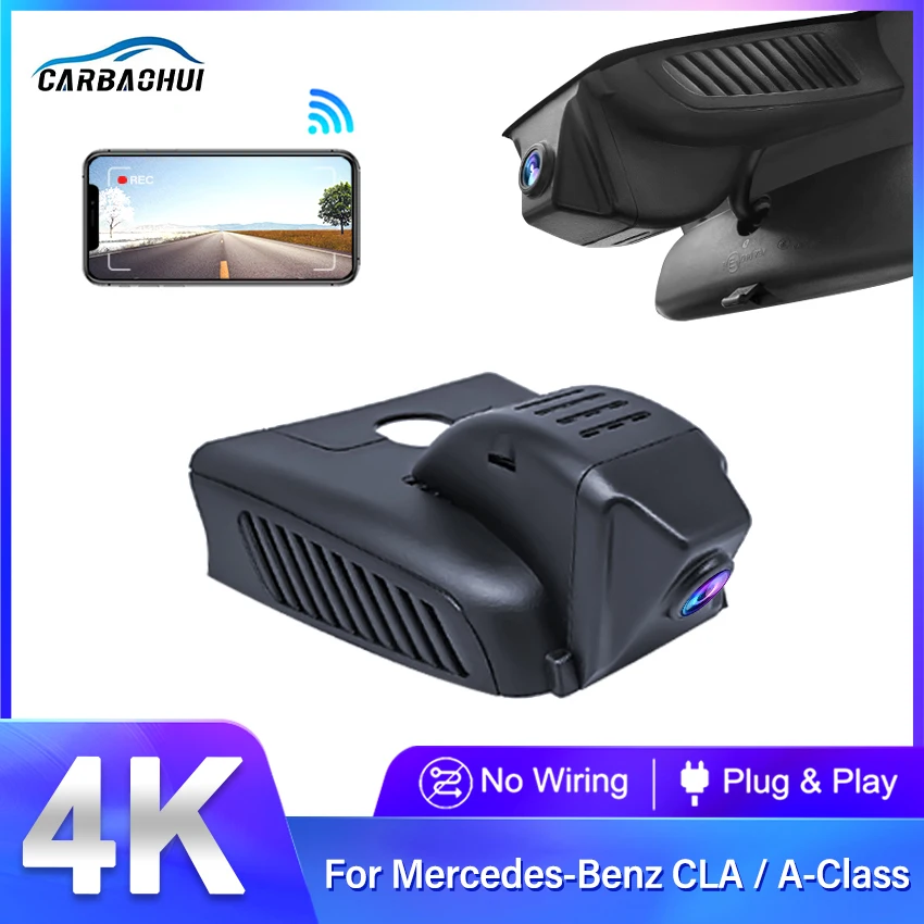 For Mercedes Benz Gla Cla A Class 2018 2019 2020 2021 W176 W177 W117 W156 4K 2160P Wifi Dash Camera Car Dvr Rear View Camera