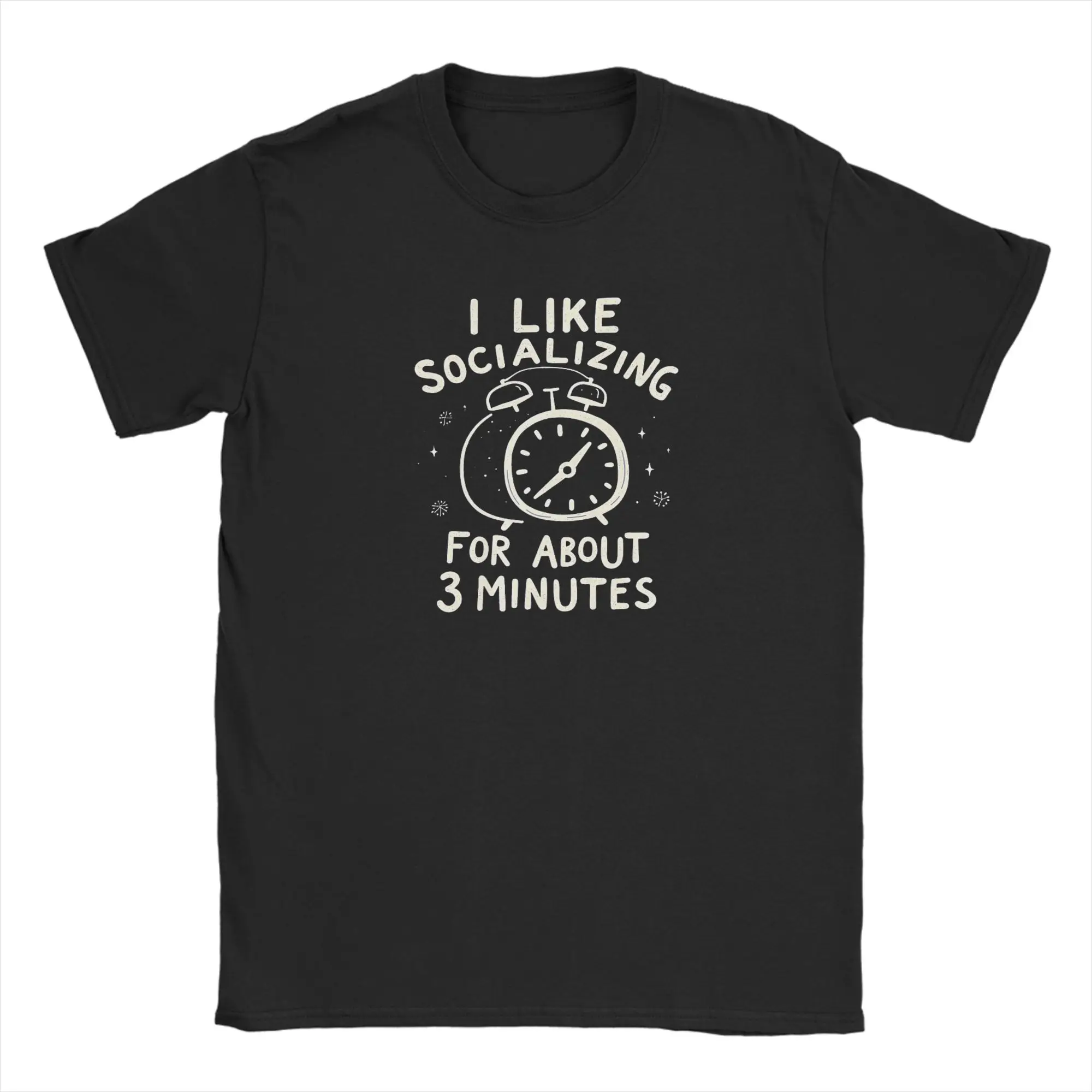 Men's T-Shirts I Like Socializing for About 3 Minutes Funny Introvert  Pure Cotton Tees Short Sleeve  T Shirts Tops Summer