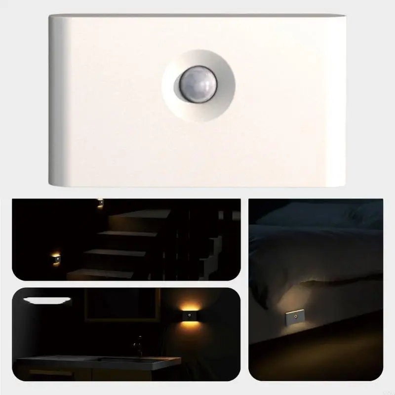 G99A USB USB LED ricaricabile Motion Sensing Night Light con piastra montaggio magnetico da 400 mAh Adatta per le scale da