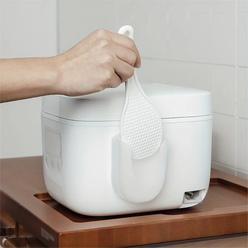 

Кухонная полка для хранения рисовых ложек, рисоварка типа присоски, держатель лопаты для риса, подвесная стойка, креативная бытовая полка для суповых ложек