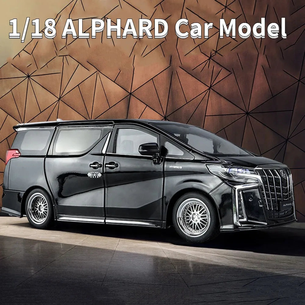 

1/18 Scale ALPHARD Toys Diecasts Alloy Car Model Simulation Metal Body with Pull Back Sound and Light Toy Vehicles Gifts for Boy