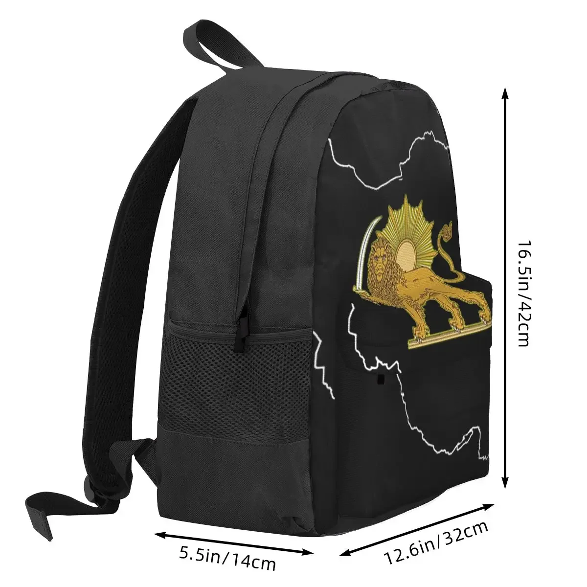 Iran Black Persian Lion Backpack Student BookBag Kids School Bag Computer Shoulder Bags for Boys Girls