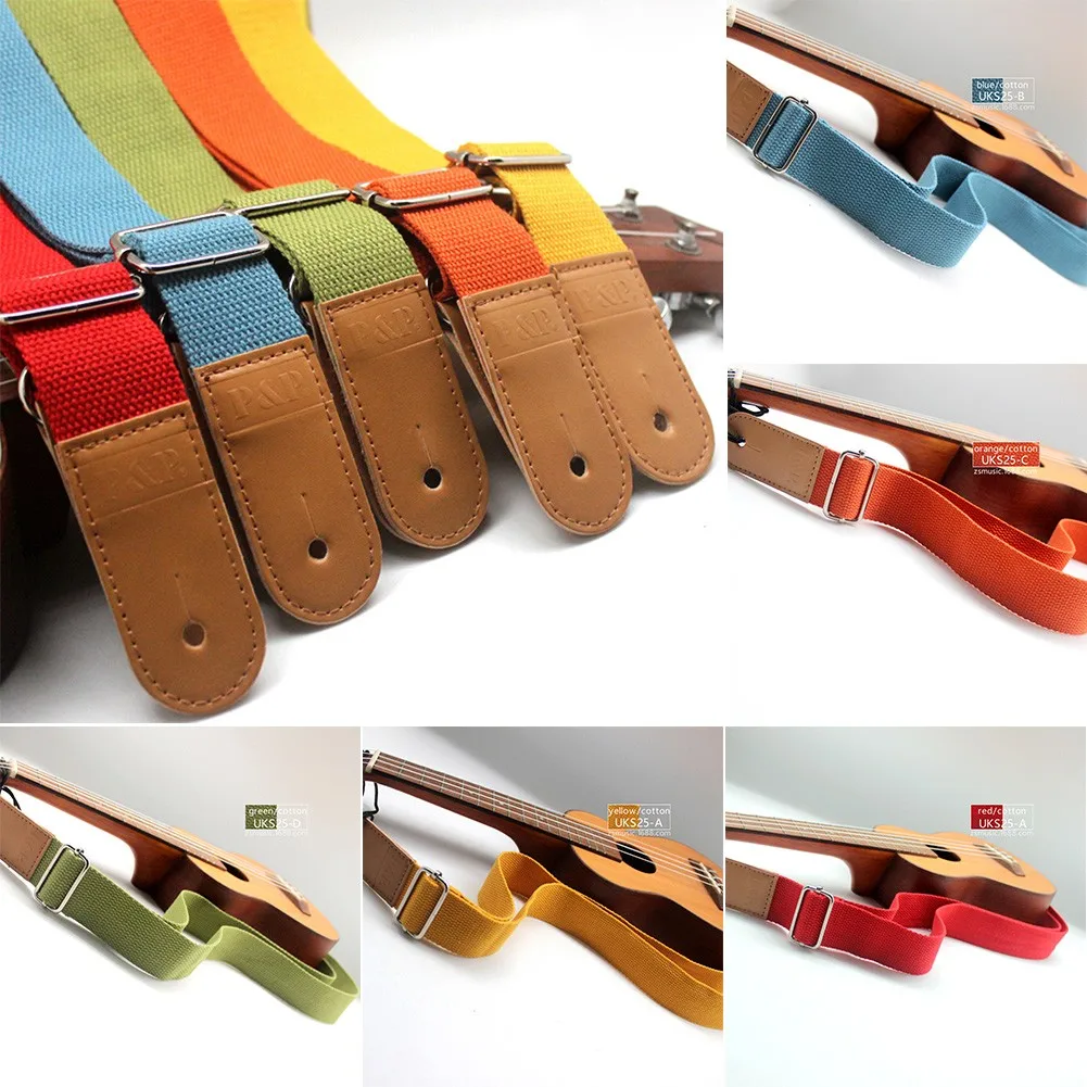 

High Quality Hot Sale Useful Best Ukulele Strap Adjustable Guitar Strap Comfortable Mutil-colors Pure Cotton Soft