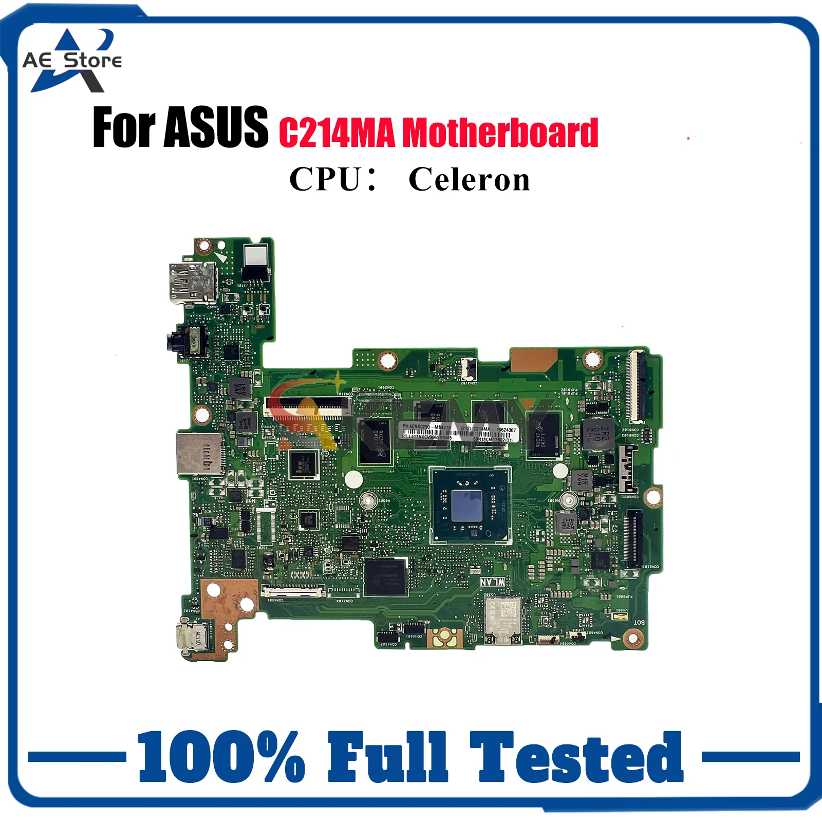 

C214MA Материнская плата для ноутбука ASUS Chromebook C214M C214MA Материнская плата для ноутбука с процессором Celeron 100% тестирование ОК быстрая доставка stk