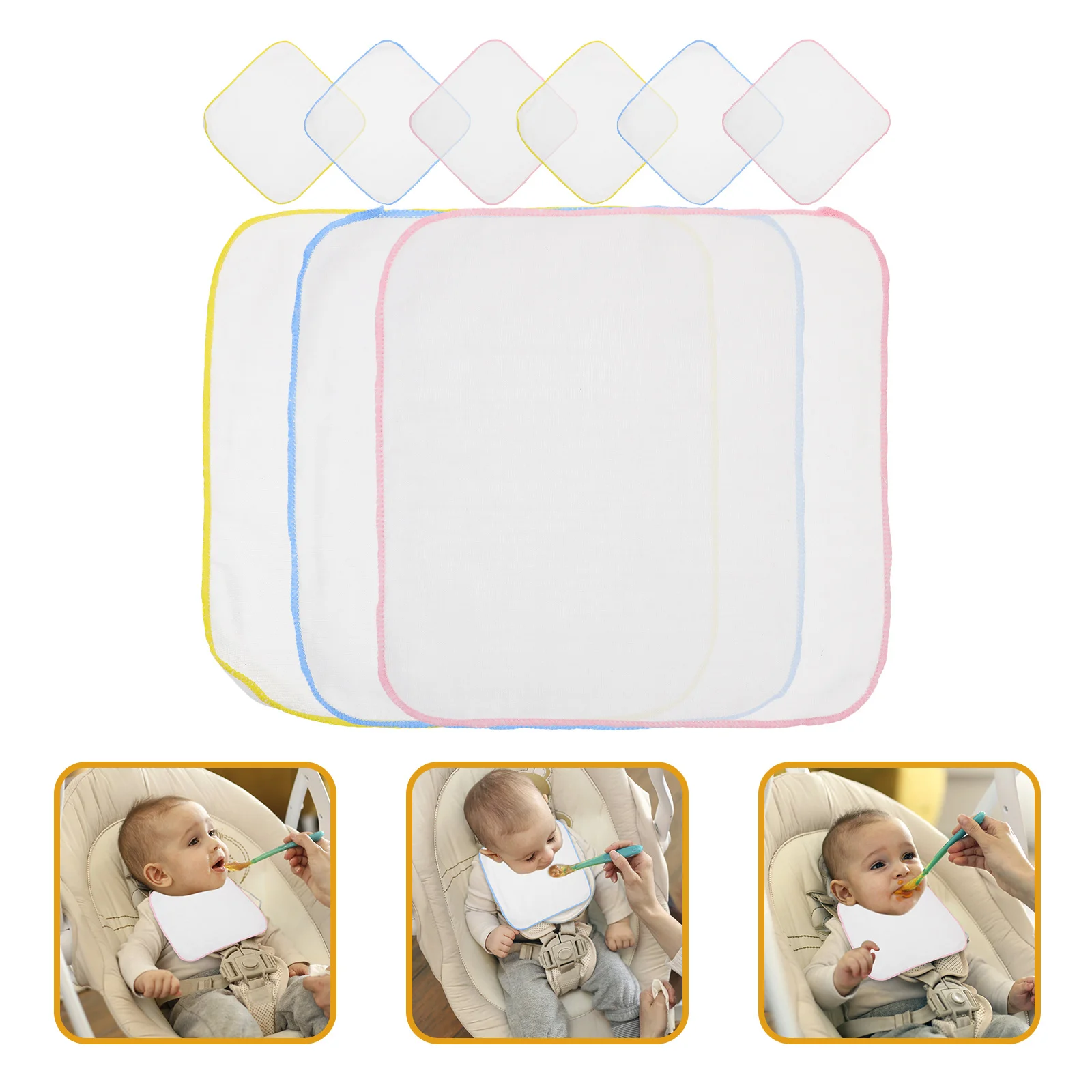 

9 шт. 25x25 см хлопковые детские полотенца для отрыжки квадратный платок розовый синий желтый прочный водопоглощающий подарок маленькое полотенце