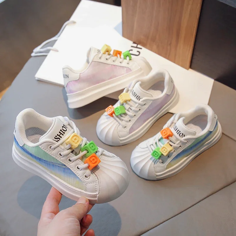 Children Casual Shoes for Girls 2025 Spring New Fashion Korean Style Soft Bottom Anti-slippery Versatile Chic School White Shoes