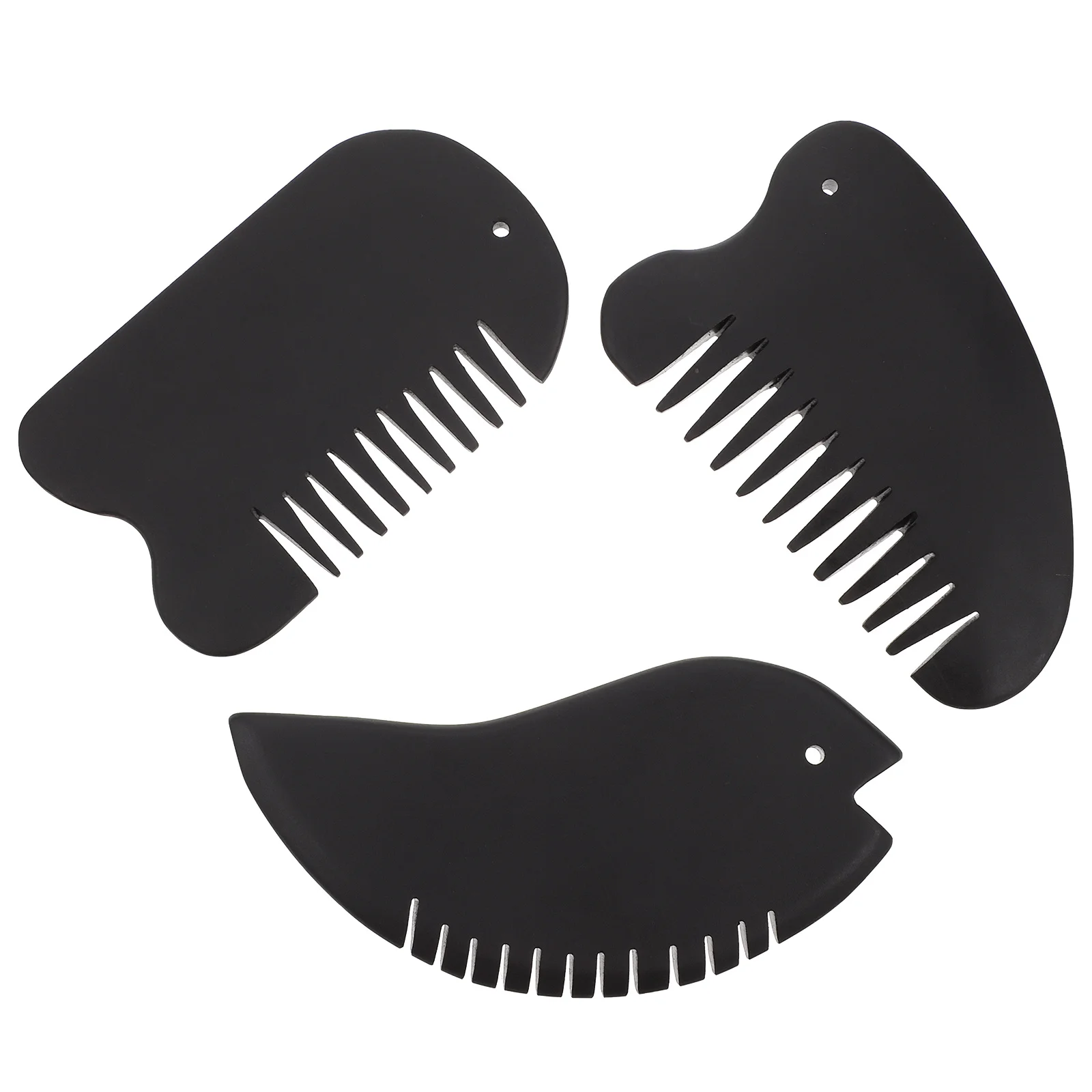 

3Pcs Stone Scraping Massage Combs Bianshi Material Smooth Safe Edges Body Hair Scalp Face Guasha Tool Massage Comb