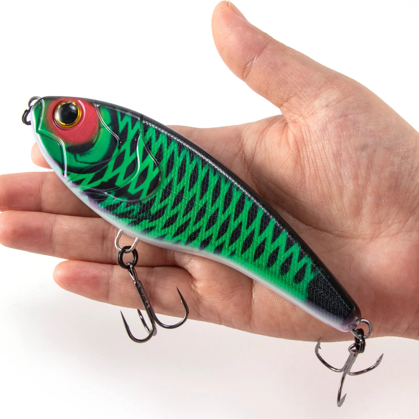 130 mm/57 g Jerkbait-Angelköder, langsam sinkender Wobbler für Hecht, Zander, Forellenköder, Süßwasser, Salzwasser, Kurbelköder – Detail 4
