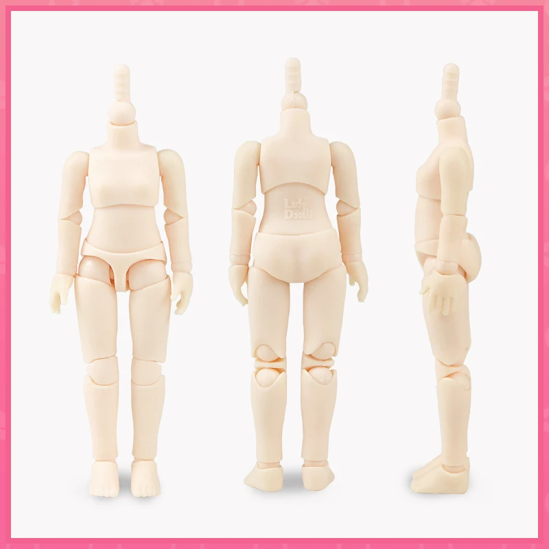 New 1/12 Lady Doolli Doll Accessories 15cm Joints Body or Head  Ob11 Doll Girls Play House Diy Makeup Practice Toys GSC Head DIY