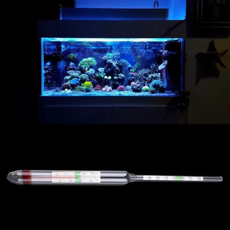 Aquariumglas-hydrometer met thermometer Coral Salinity Tester voor mariene zoutwatervissen voor tankmaricultuur