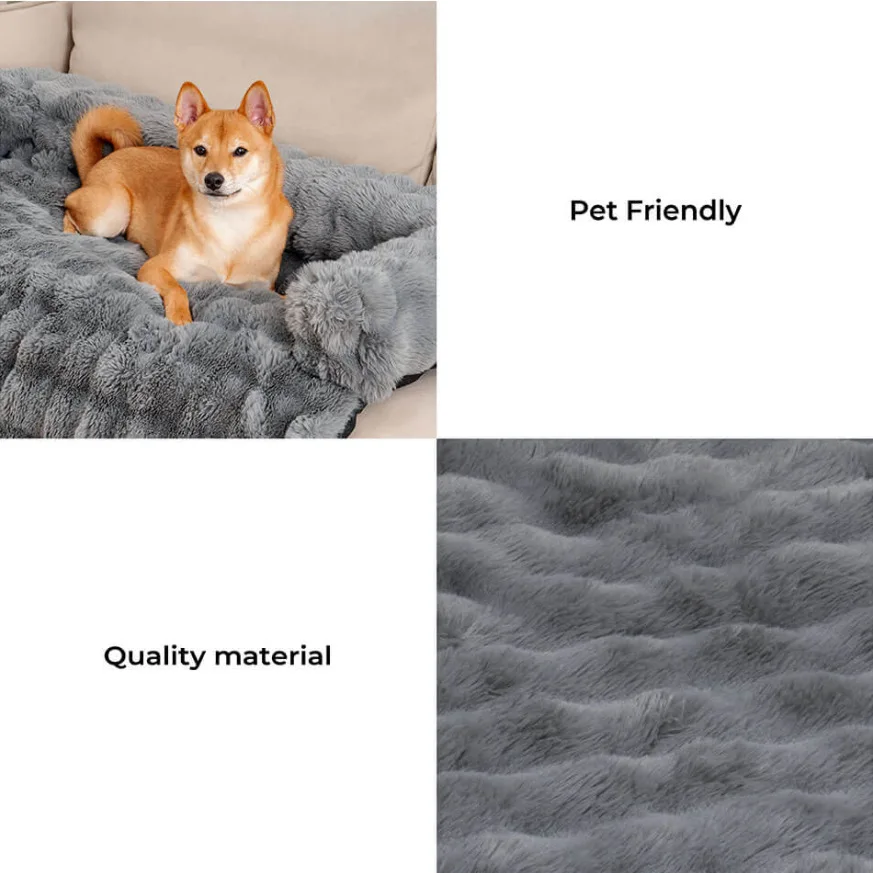 Dogs Couch Cover Bed Cream Plush Washable Pet Dog Beds Mats for Furniture Protector Sofa Cover for Home or Car