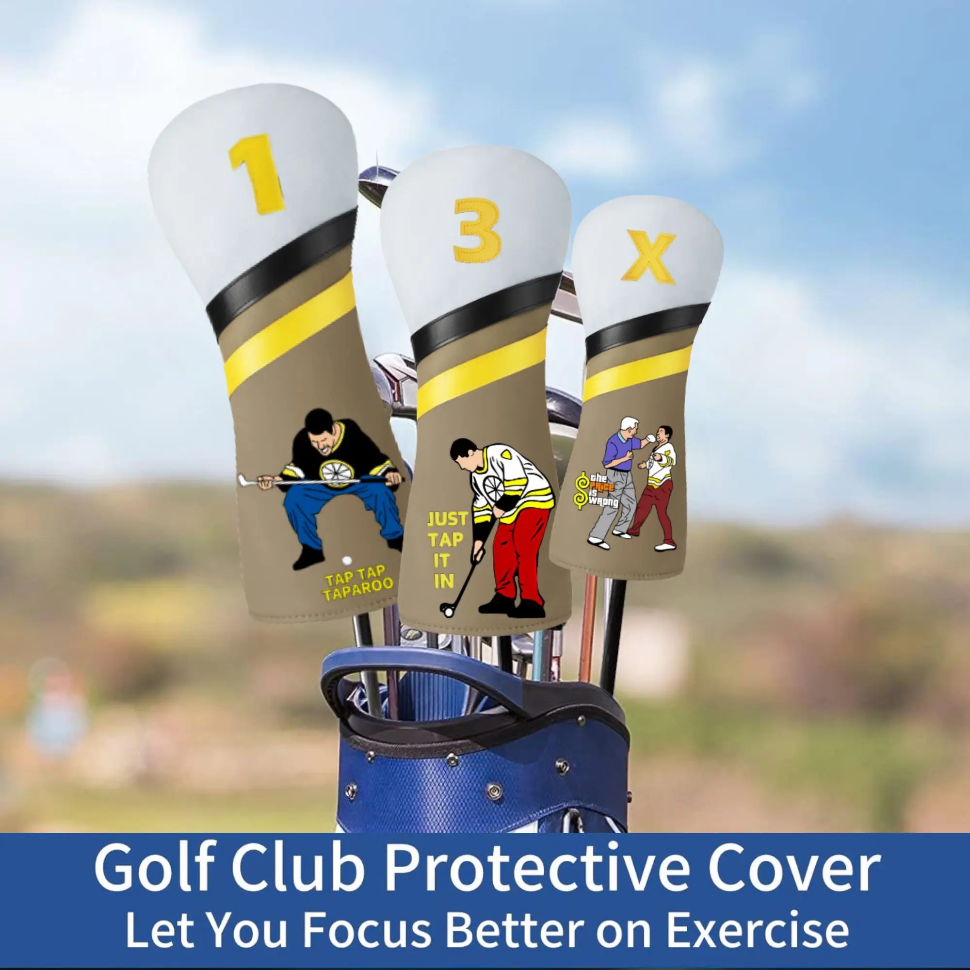 Grappige Happy Gilmore Golf Club hoes voor Drivers Fairway Woods Hybrid Rescue en Mallet Blade Putter Grappige golfclubhoes