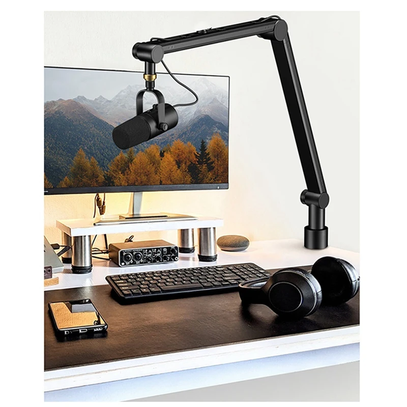 Verstelbare Ophanging Boom Microfoon Live Microfoon 360 ° Universele Desktop Beugel