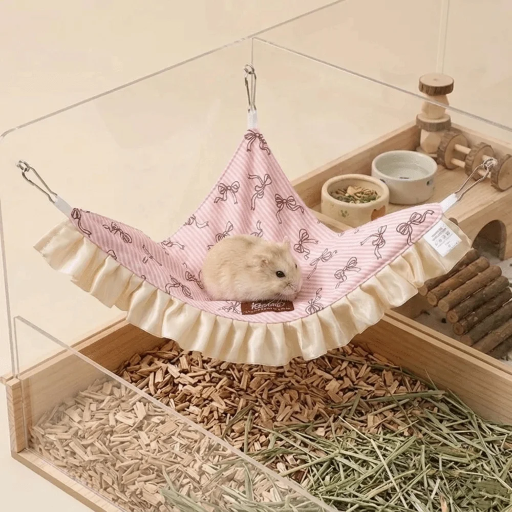 Breathable Breathable PET Hammock Compact Corner Hanging Guinea Pig Metal Small Pet Hammock For Squirrel