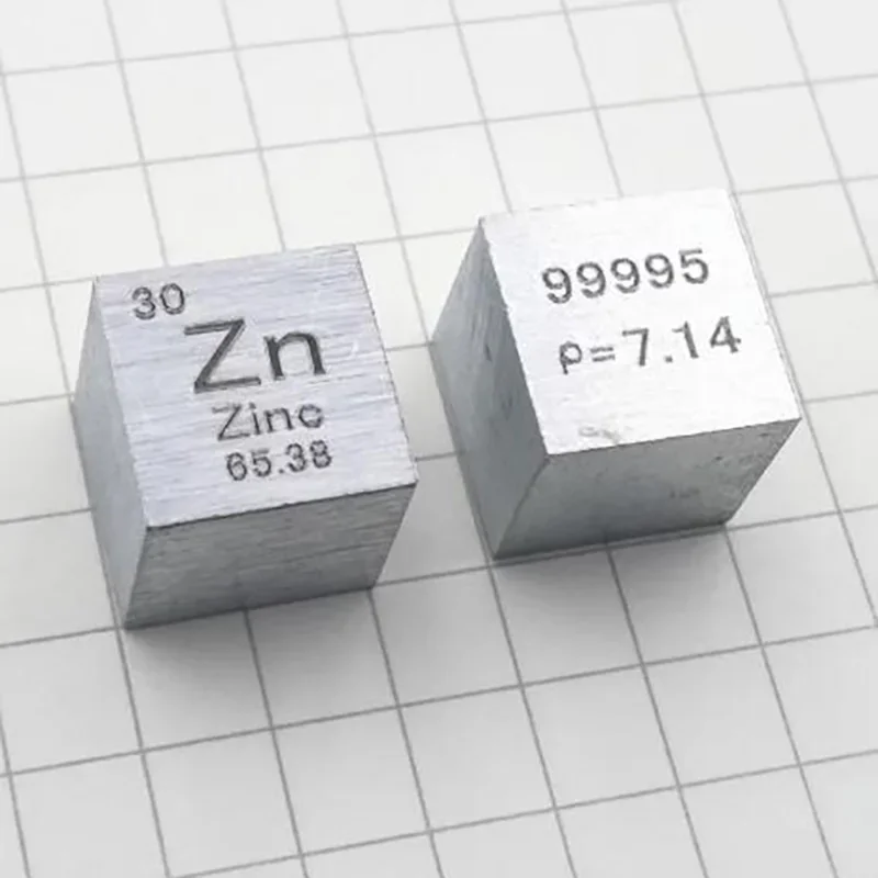 Zinc Metal 10mm 25.4mm 1 Inch Density Cube 99.99% For Element Collection