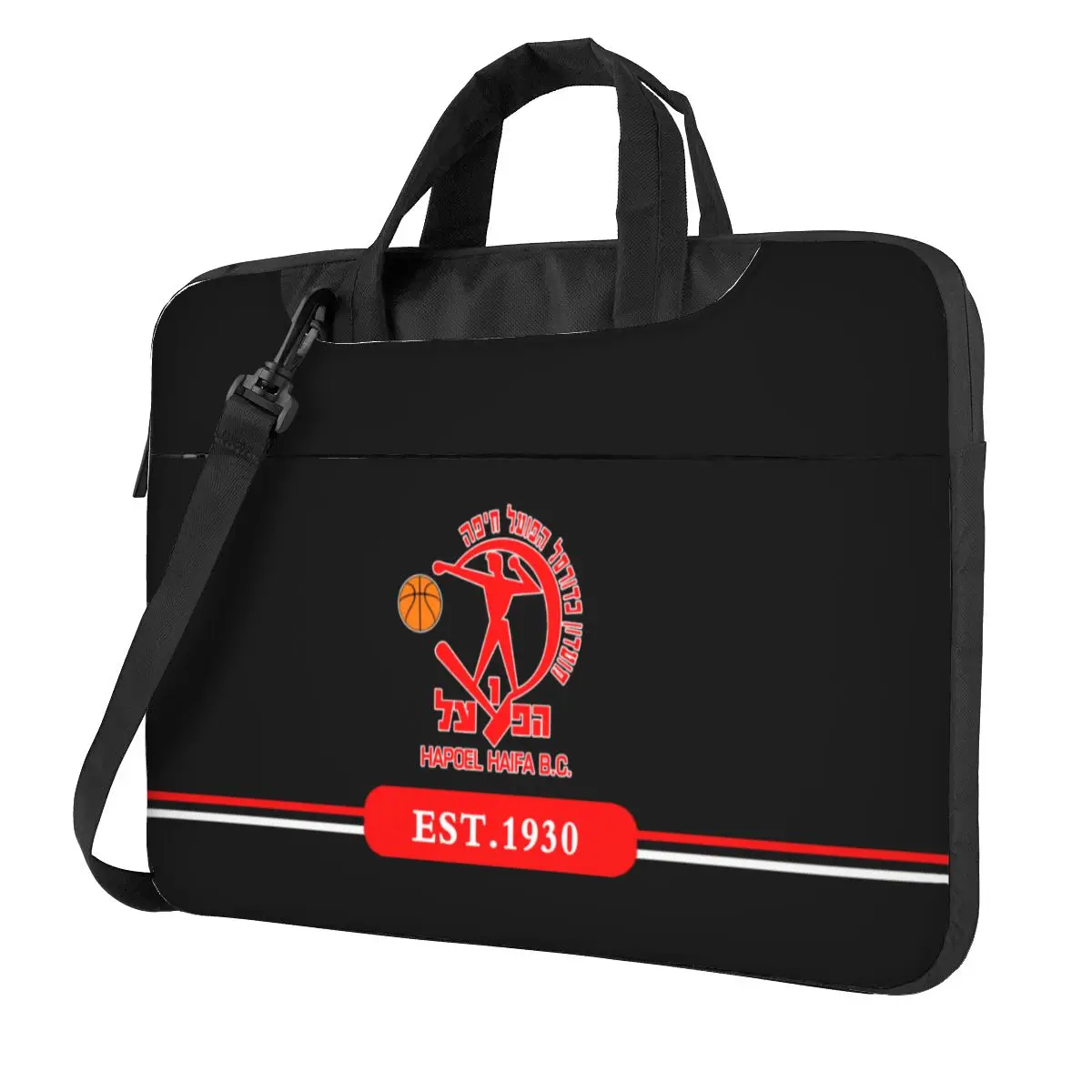 Israel Hapoel Haifa Bc Laptop Shoulder Messenger Bag Sleeve Classic Slim Messenger Bag Business Casual or School