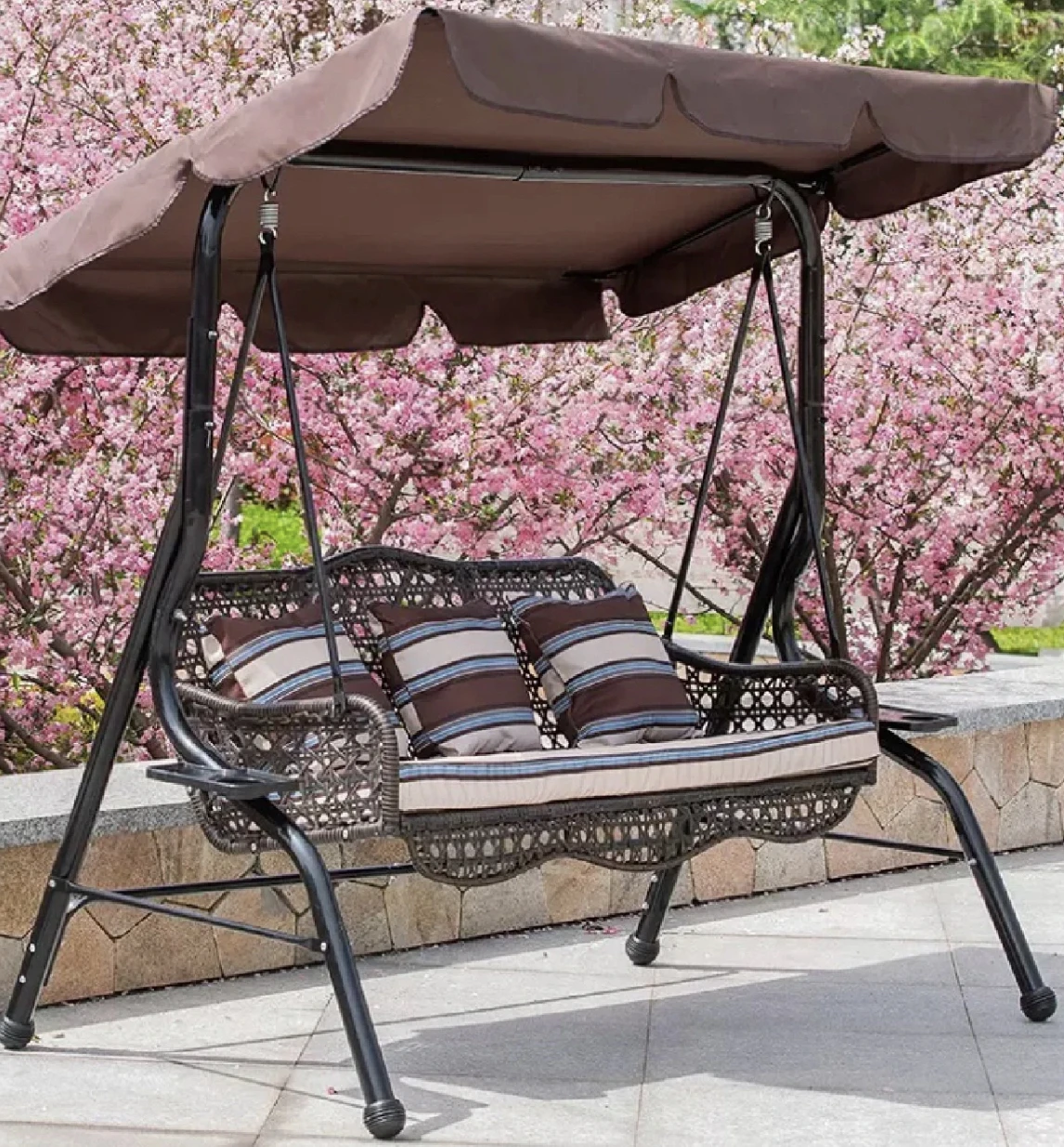 MORE DESIGN Wholesale Outdoor Hot Popular Furniture Garden Hammock Rocking With Stand Hanging Patio Swing Chair