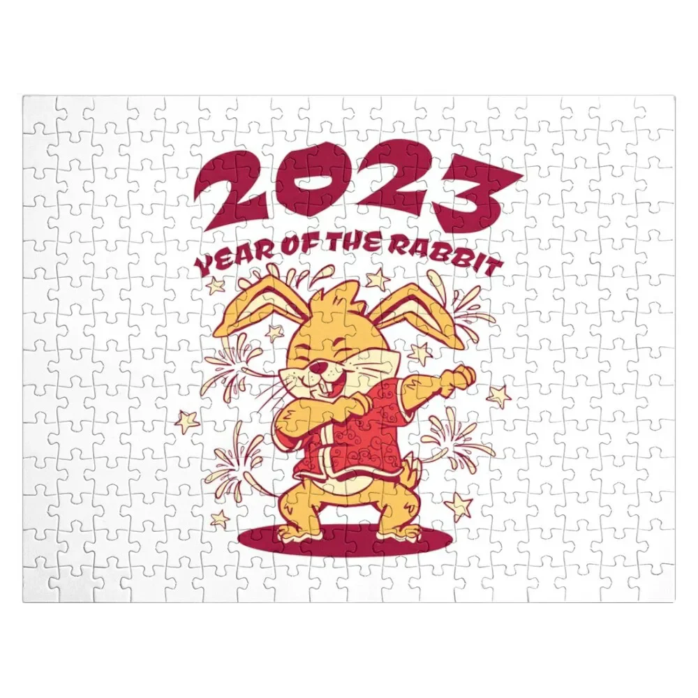 

2023 year of the rabbit - New Year dabbing rabbit design Jigsaw Puzzle Scale Motors Custom Child Personalized Puzzle