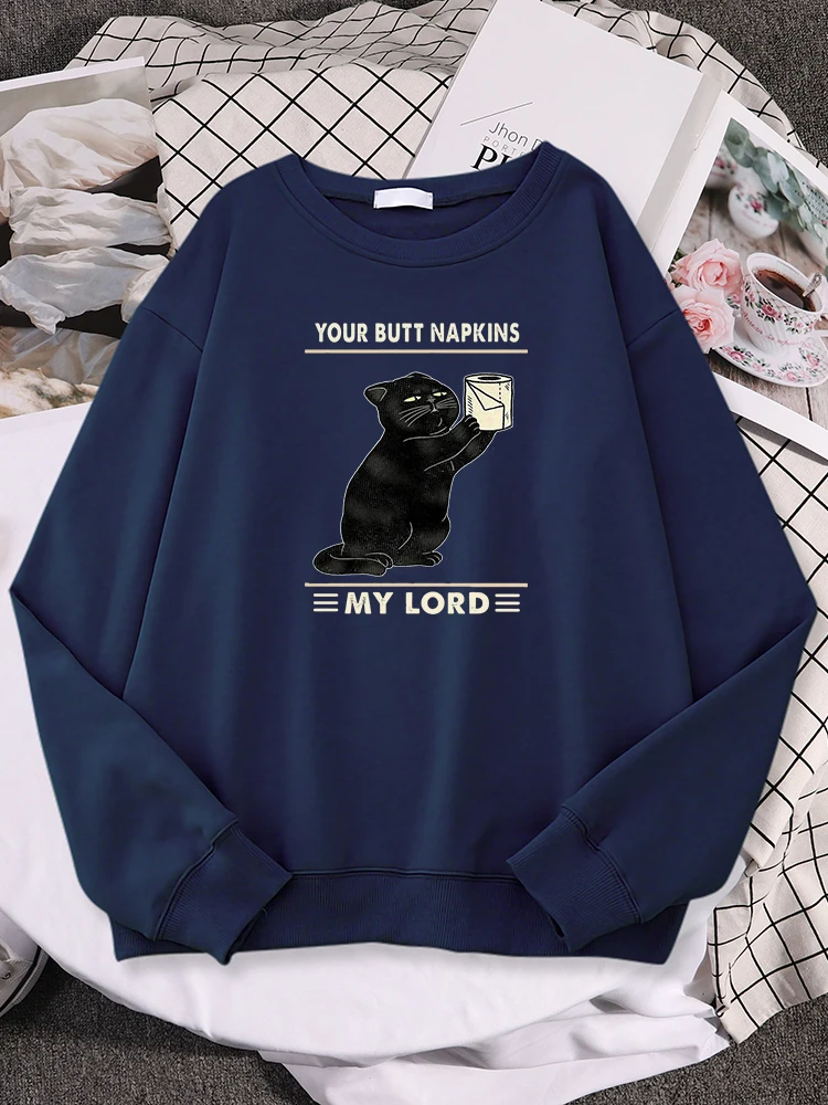 Uw Butt Servetten Mijn Lordwomen Hoodie Persoonlijkheid Volledige Mouw Streetwear Casual Schouder Drop Sweatshirt Oversize Warm Bovenkleding