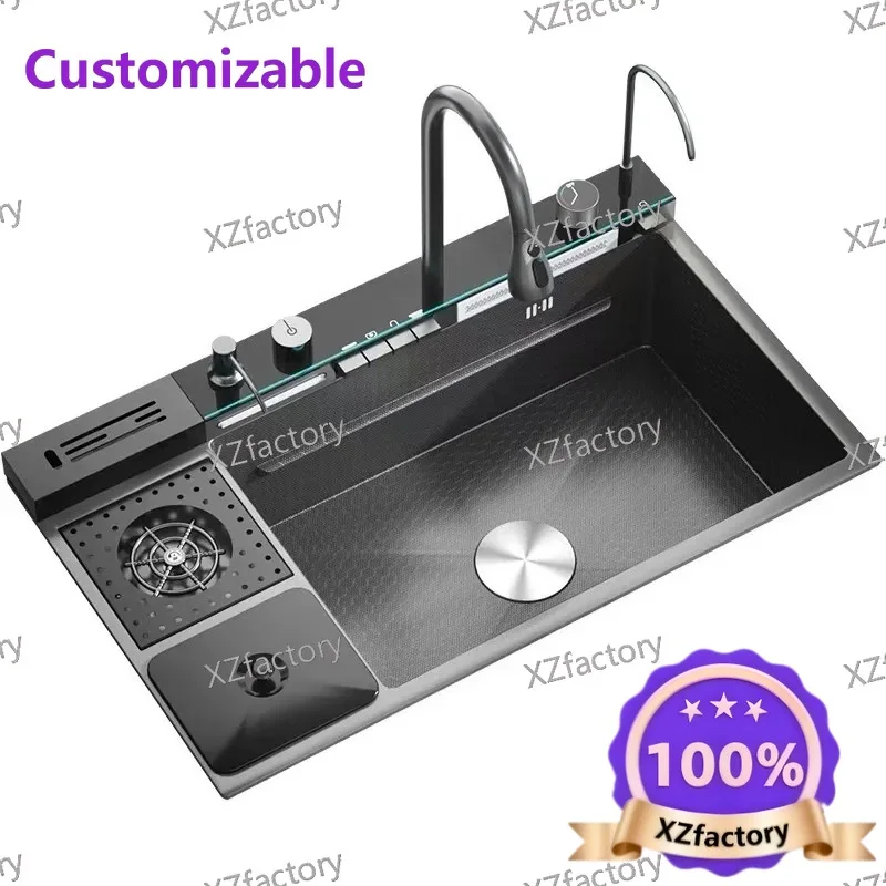 

Factory Direct 2026 Top Rated New Whale Large Single Slot 304 Stainless Steel Kitchen Digital Display Sink