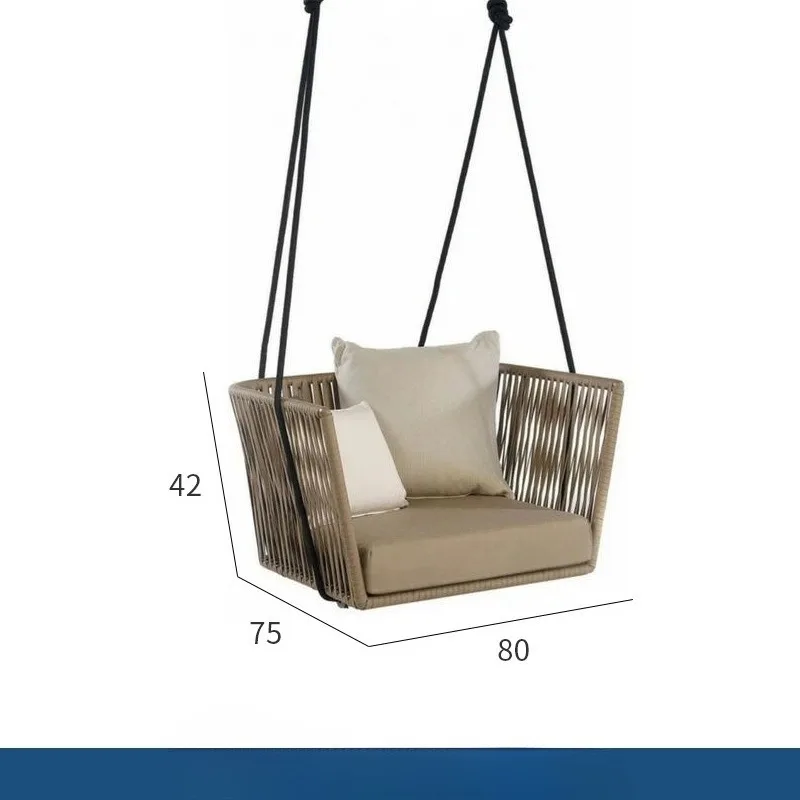 Leisure villa garden, swing chair, hanging basket outdoor courtyard rattan rocking chair