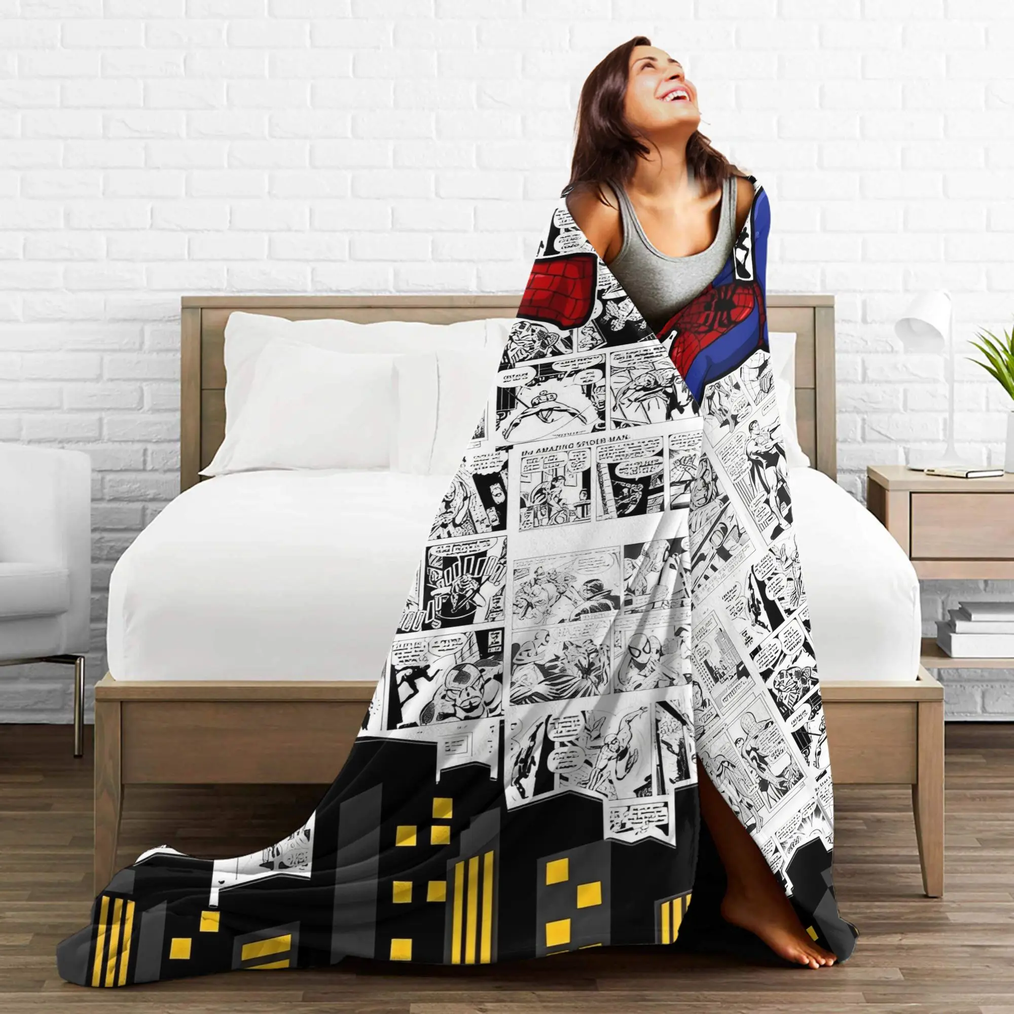 بطانية الرجل العنكبوت جودة دافئة وناعمة رمي بطانية الشتاء الاطفال غرفة المعيشة الجدة المفرش #5