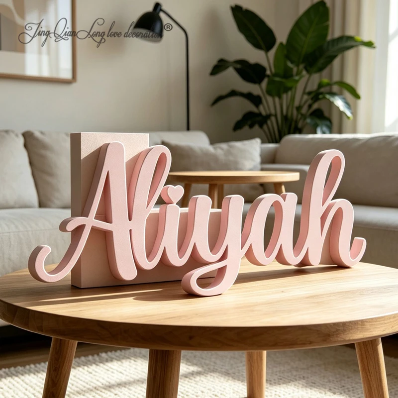 Personalized Custom Made Wooden Hoop Sign with Name for Nursery Wall Hanging Name Sign for Girls And Boys Bedroom Decor