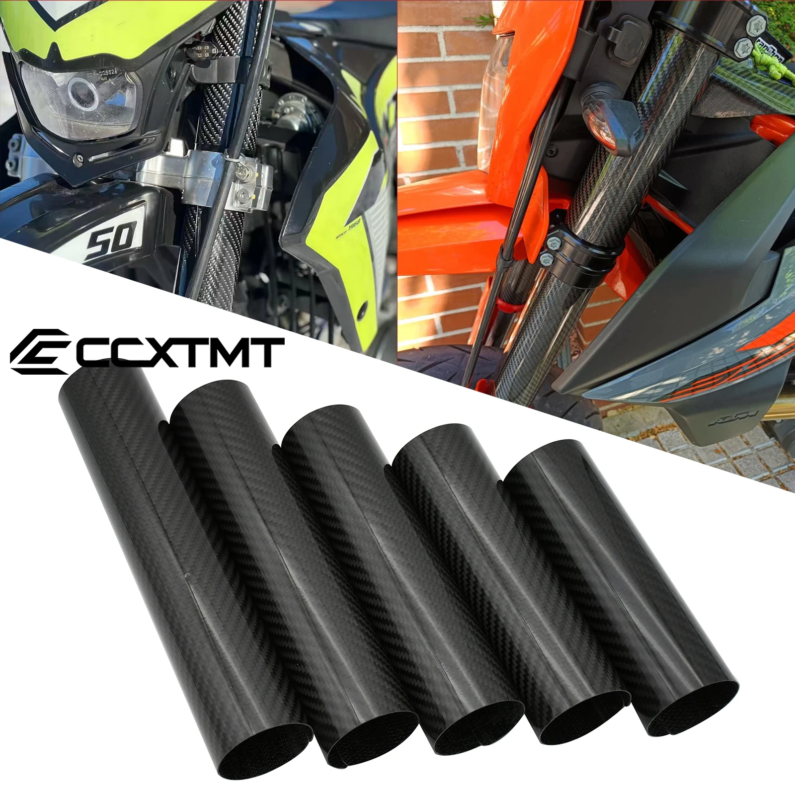 Motorcycle 160mm-248mm Adjustable Carbon Fiber Front Fork Shock Cover Guard For KTM Honda Yamaha BWM GS1100R GS1200R GS1250R
