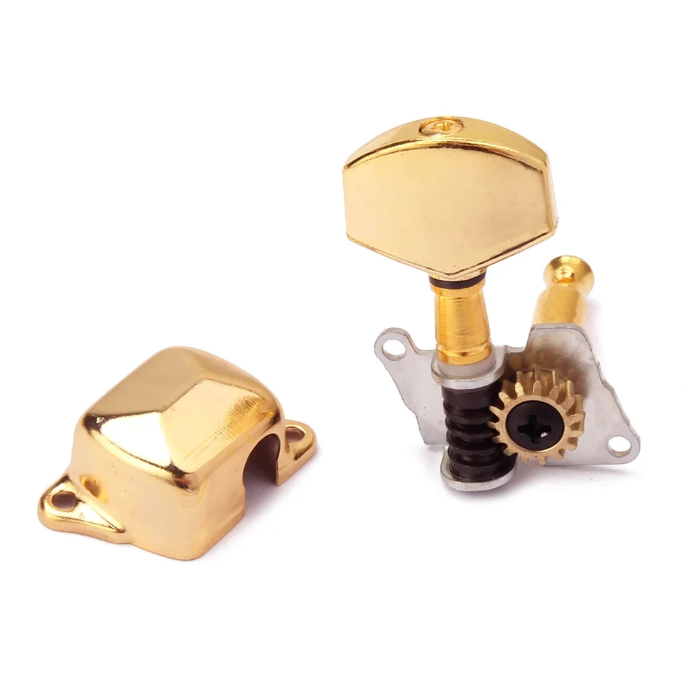 

6 pcs Gold Plated Tuning Pegs Semiclosed Machine Heads Replacement Set For Acoustic Electric Guitar Bass 3L3R With Screws